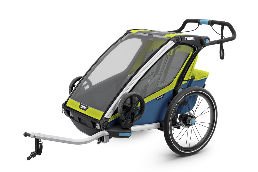 Двухместная коляска прицеп Thule Chariot Sport2 Chartreuse